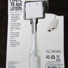 Type C  3.5 mm aux port Charging port white adapter 4" PAC9-1008-BLK