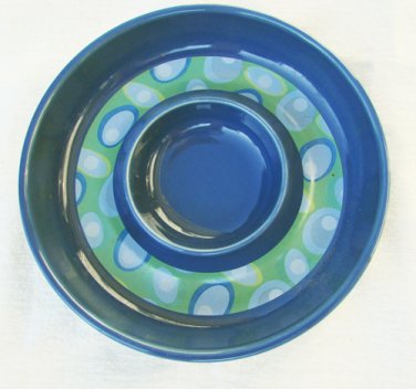 Shonfelds blue pattern small dip bowl appetizer serving dish crackers cheese