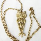 Avon owl necklace articulated jointed pendant gold tone 24" chain Avon owl necklace articulated jointed pendant gold tone 24" chain