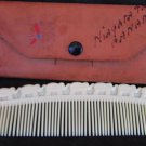 Plastic comb top row elephants vintage possibly cellloid Niagara leather pouch