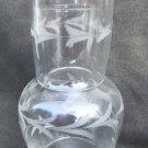 Tumble up etched glass set vintage carafe & drinking glass great shape