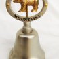 Great Smoky Mountains bell pewter with black bear in gold like metal 3 1/4"