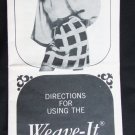 Weave it hand loom by scovill instruction pamphlet old