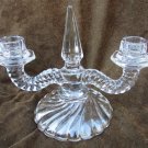 Fostoria Colony double candle holder candlestick crystal center peak swirl Fostoria Colony double candle holder candlestick crystal center peak swirl