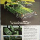 Ford LTD wagon 1973 ad green car from U.S.News & World Reports Ford LTD wagon 1973 ad green car from U.S.News & World Reports
