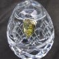 24% lead crystal egg made Poland paperweight large 4 1/4" tall with sticker