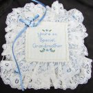 Grandmother you're so special finished cross stitch mini pillow blue trim Grandmother you're so special finished cross stitch mini pillow blue trim