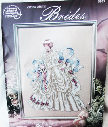 Elegant Bride cross stitch kit complete beads fabric floss American School design