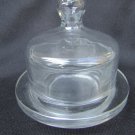 Glass dome butter dish small 3 1/2" diameter individual sauce jelly