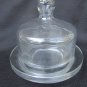 Glass dome butter dish small 3 1/2" diameter individual sauce jelly