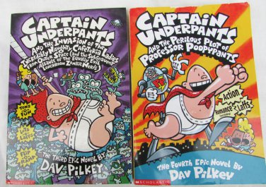 Captain Underpants third & fourth epic novel 3 & 4 paperback Dav Pilkey