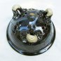 Rick Urban pottery strainer sieve bowl black gray glaze 6 3/4" artist studio