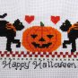 Halloween finished cross stitch cats pumpkin hearts