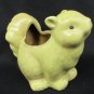 Squirrel planter vase vintage pottery yellow glaze 3 1/2" high