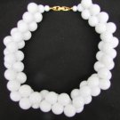 Napier large white bead neckace 18" chunky