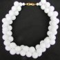Napier large white bead neckace 18" chunky