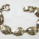 Sperry silver tone leaf links bracelet vintage 7 1/2"