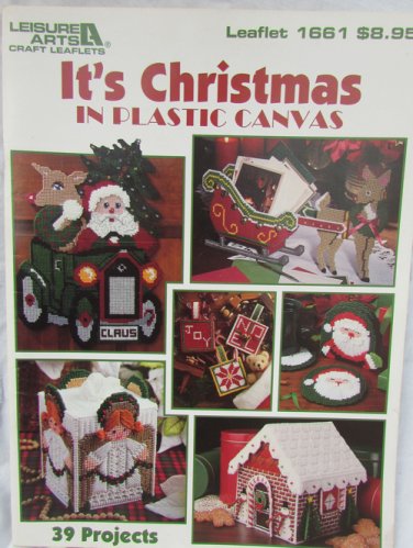 Leisure arts 1661 plastic canvas pattern book It's Chrismas with 39 projects