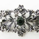Gerry brooch pin silver with faux emeerald pearls silver tone
