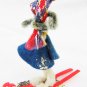 Pipe cleaner lady snow skier doll 2 1/4" vintage delicate fetures