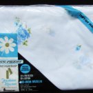 Fitted twin bed sheet Penney Muslin vintage blue flowers on white new in package Fitted twin bed sheet Penney Muslin vintage blue flowers on white new in package