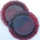 Avon Cape Cod set of 2 ruby red dessert salad plates 7 1/4"