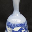 Currier & Ives bell A Home in the Wilderness blue white