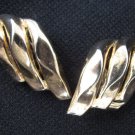 Trifari clip gold tone earrings 3 swirl lines marked jewelry Trifari clip gold tone earrings 3 swirl lines marked jewelry