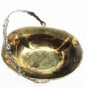 Antique silver plate basket grape leaf raised pattern pedestal base swing handle