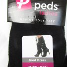 Peds ladies boot sock 2 pairs 5 to 10 shoe size knee high black fuzzy tops Peds ladies boot sock 2 pairs 5 to 10 shoe size knee high black fuzzy tops