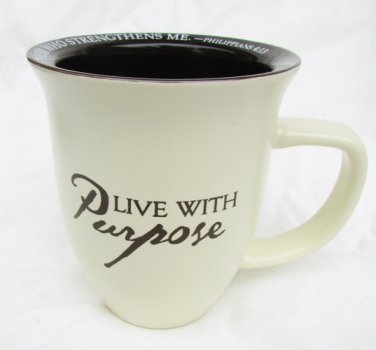 Abbey Gift mug Live with Purpose religious cup Him who strengthens me