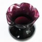 Purple Amethyst bud vase fluted top 5 1/4"