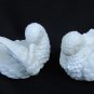 Set of two white alabaster dove figurines A. Santini Italy love birds