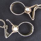 Glove scarf clips set of 2 gold tone ornate etching vintage mid century 1950s