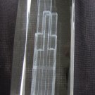 Wilis Tower Sears glass paperweight laser cut 6" in box