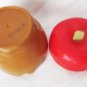 Vintage plastic apple bubble gum candy container carmel apple shape
