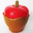 Vintage plastic apple bubble gum candy container carmel apple shape