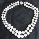 Richelieu double strand moonstone lucite necklace white knotted beads