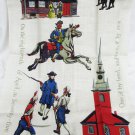 Paul Revere Ride linen kitchen tea towel Robert Hughes 18 x 31" historical scene