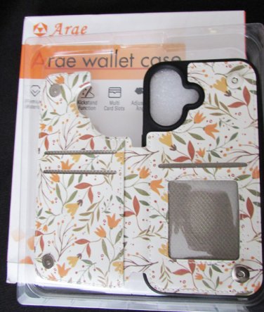 Arae Wallet case wallet iphone cell 16 tulip & flower design New in Box