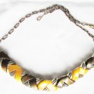 Coro thermoset brown & yellow amber choker necklace vintage