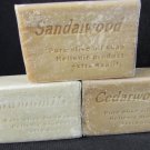 Pure Olive Oil soap Greece 4 oz each: 1 Cedarwood, 1 Chamomile & 1 Sandlewood Pure Olive Oil soap Greece 4 oz each: 1 Cedarwood, 1 Chamomile & 1 Sandlewood