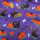 Halloween fabric purple sparkle cats ghosts pumpkins JoAnn 31 x 42"