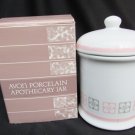 Avon Apothecary Jar porcelain white with pink gray 5 1/2" tall