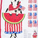 Daisy Kingdom Red White & Moo door panel fabric cow watermelon patriotic 4th July Daisy Kingdom Red White & Moo door panel fabric cow watermelon patriotic 4th July