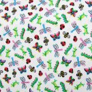 Cotton fabric butterflies bees dragonflies crickets 44" wide quilt clothes Cotton fabric butterflies bees dragonflies crickets 44" wide quilt clothes