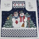 Snow Buddies snowman & snowwoman apron fabric panel cut & sew Dianna Marcum