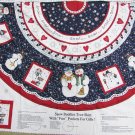Snow Buddies tree skirt panel & side pockets for gifts fabric Dianna Marcum snowmen