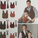 Simplicity 4762 boy and man vest & tie pattern uncut all sizes S M L XL