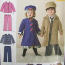 Simplicity 2526 Toddler girl boy coat jacket hat sizes S 19"  M 20" L 21" doll Uncut